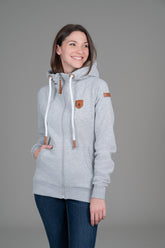 Sweat à capuche zippé Hera gris chiné clair